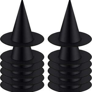 Costume Headwear 12 Pcs Halloween Witch Hats, Black, One Size, Costume Accessory